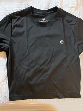 Sergio Tacchini Black Short-Sleeve Athletic Tee